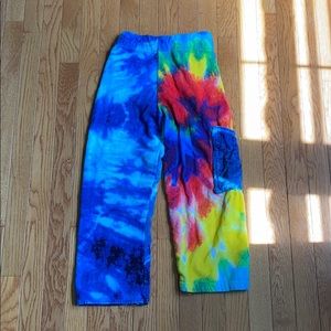 Tie dye Terrycloth towel pants